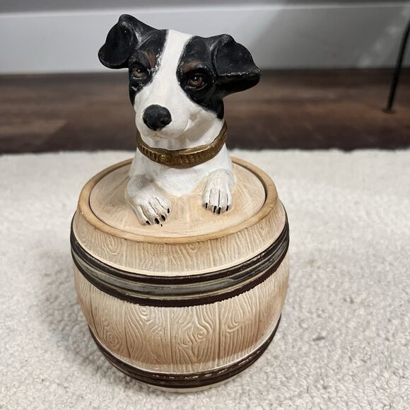 Fox Terrier Jack Russell Tobacco Jar Humidor CZECHOSLOVAKIA 8” DOG - Picture 1 of 9